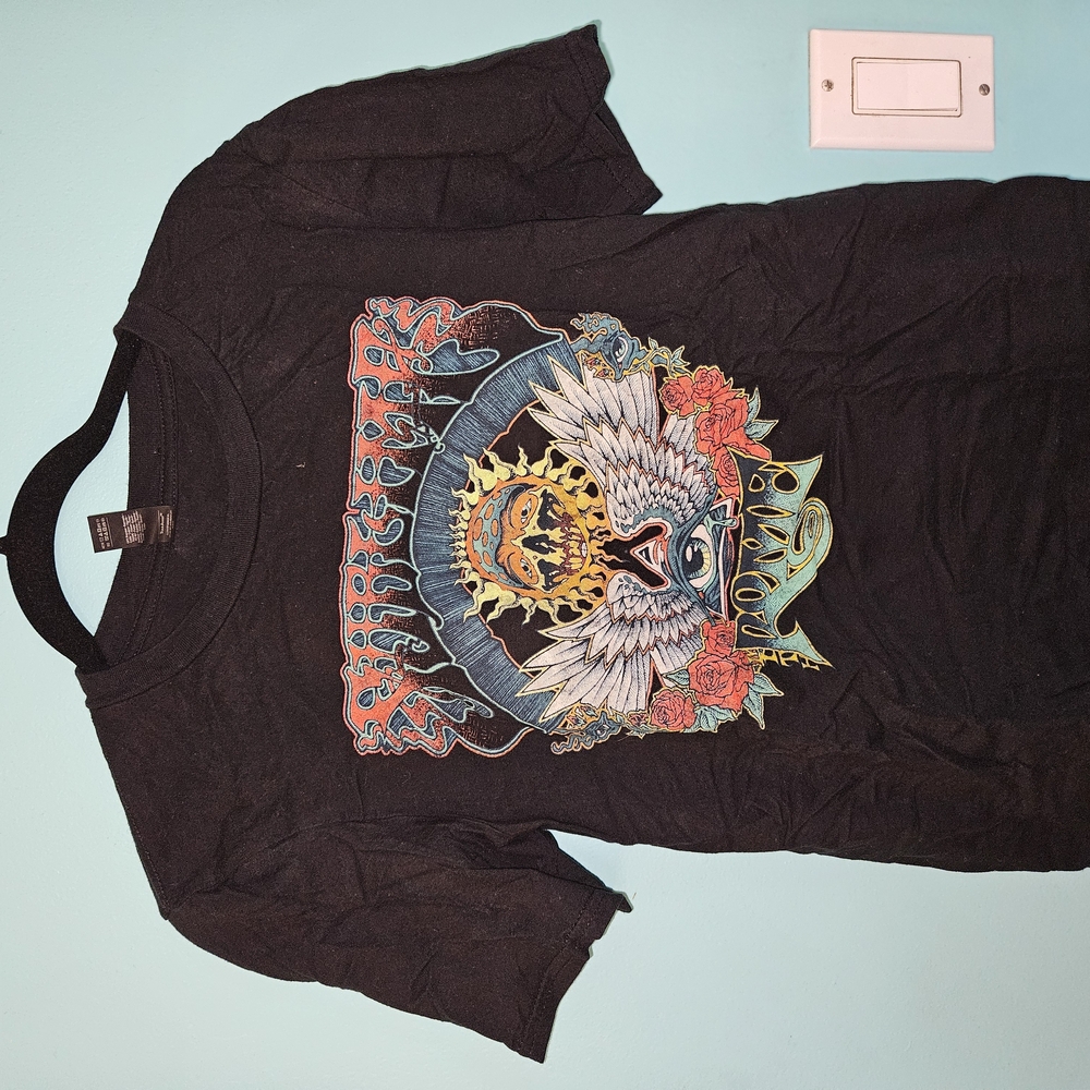 Womens Black Graphic T-Shirt